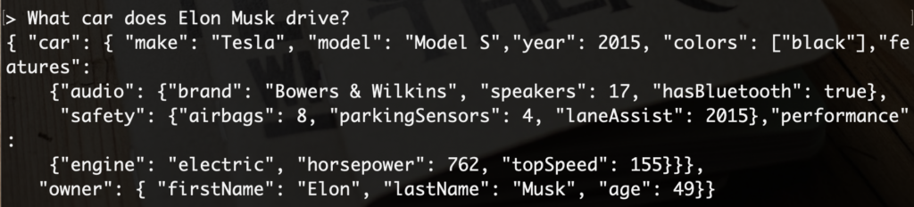 不用find-tune也能保證Llama 2不亂說話!善用“Grammar”客製化輸出內容 Car Example 1024x232