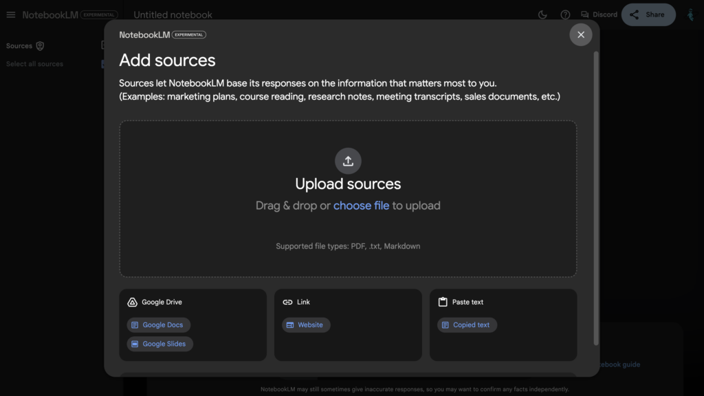 複雜資料的整理專家NotebookLM!📜2024最好用的AI工具沒有之一 Add Resource 1024x576